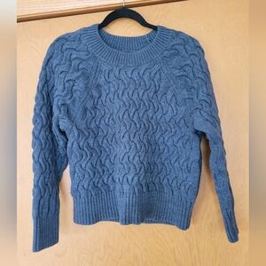 Blue Cable Knit Sweater